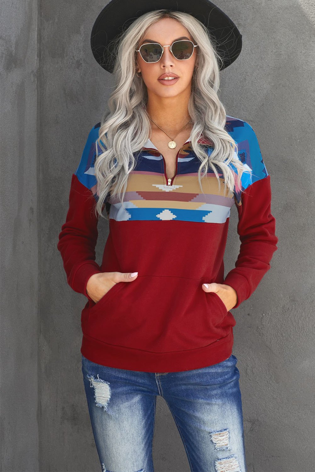 Tribal print sweatshirt hot sale